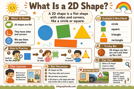 What Is a 2D Shape educational maths infographic for children from Edhed Learning
