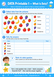 What Is Data? printable worksheet for kids — Data & Graphs for Kids