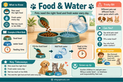 Food & Water pet care infographic for children