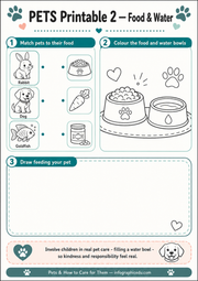 Food & Water printable pet worksheet