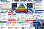 Infographic on goal setting pyramid with colorful design and text