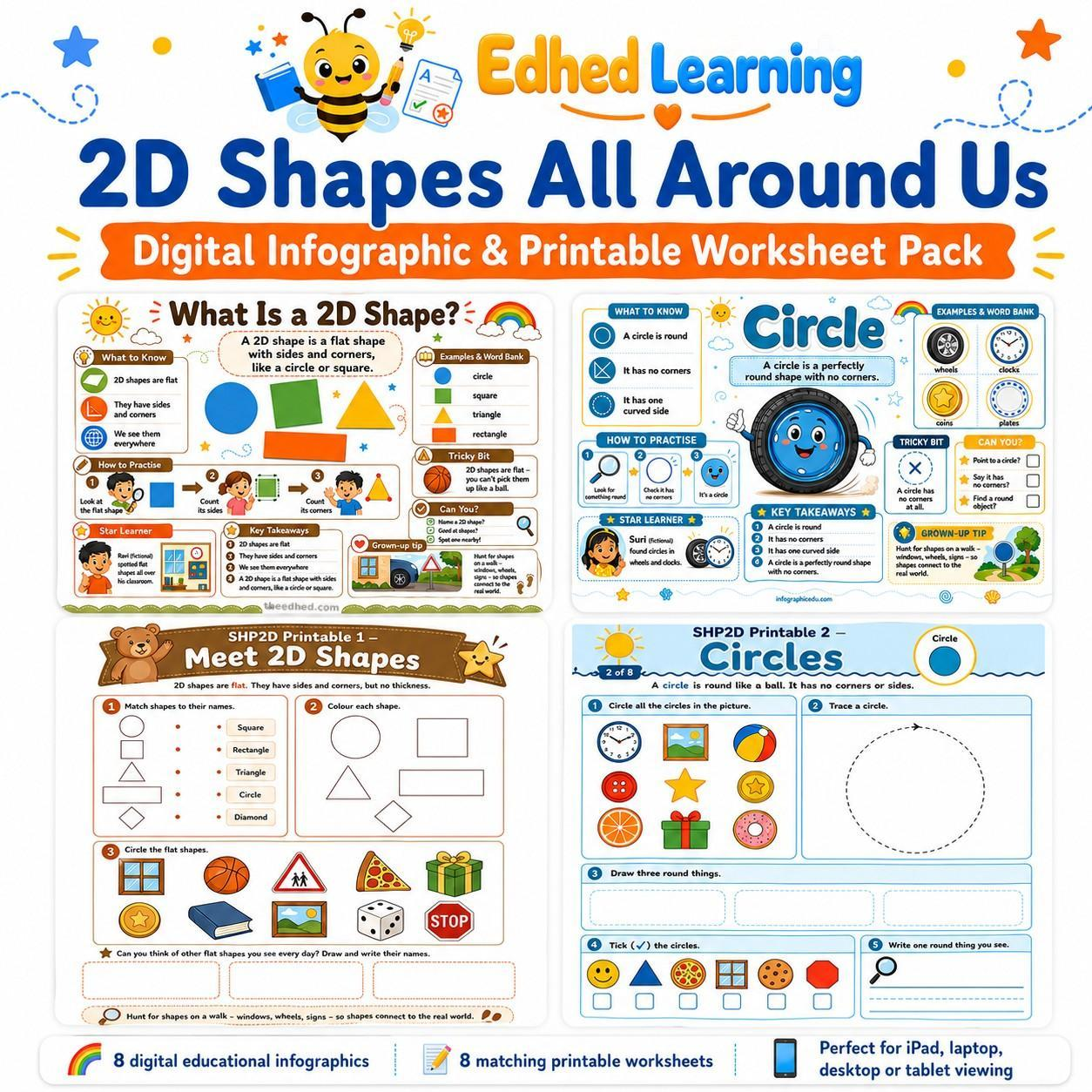 Edhed Learning 2D Shapes All Around Us digital course product image