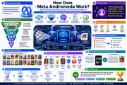 Infographic explaining Meta Andromeda, a personalized ad delivery system.