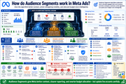 Meta Ads audience segments infographic with various charts and graphics.