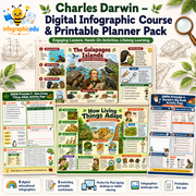 Charles Darwin – Digital Infographic Course & Printable Planner Pack