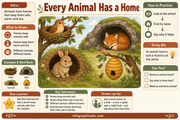 Animal Homes infographic: Every Animal Has a Home