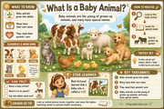 What Is a Baby Animal educational infographic for children ages 3–5