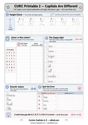 Capitals Are Different A4 joining and gap practice worksheet