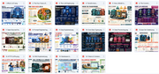 Grid of various webpage screenshots with different layouts and designs.