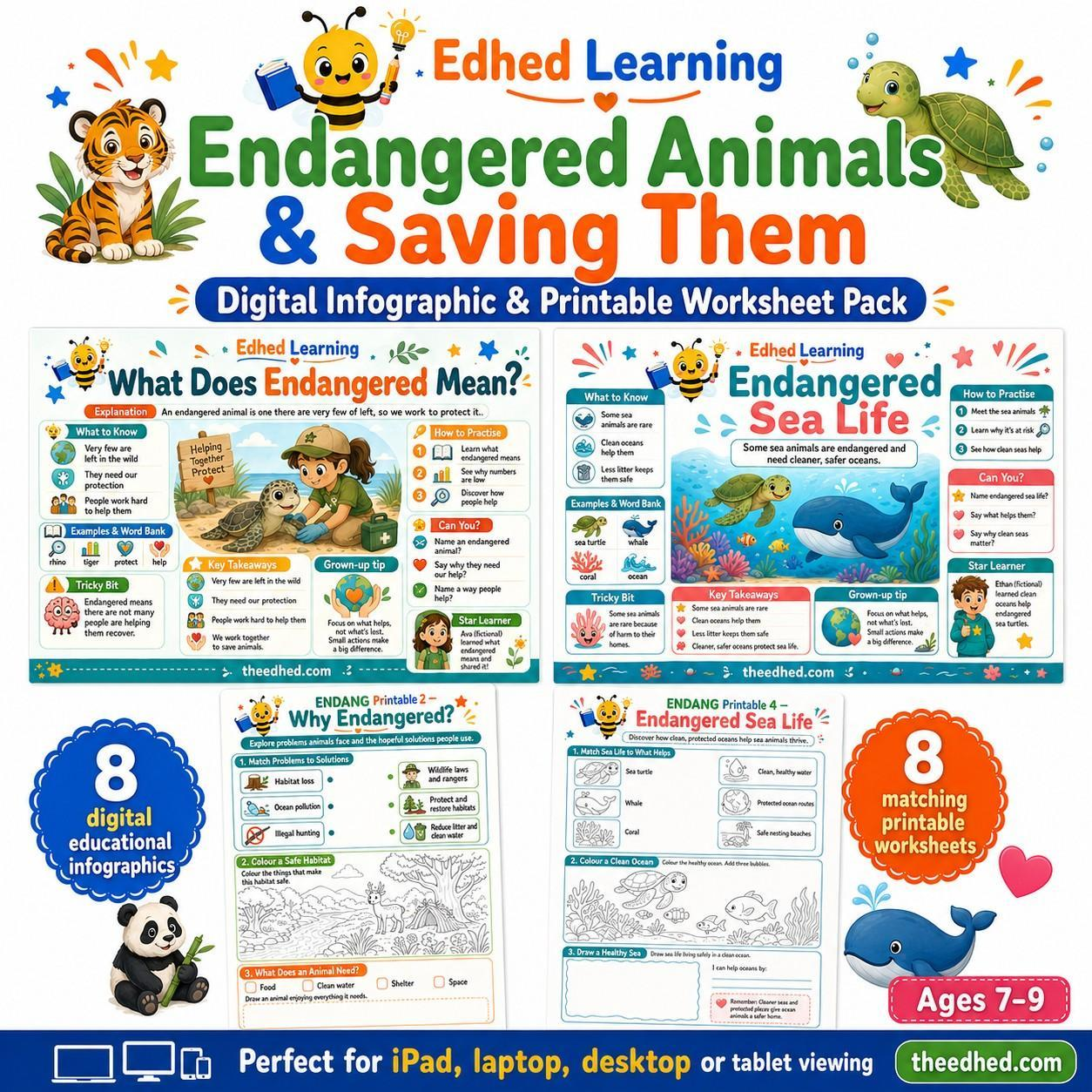 Edhed Learning Endangered Animals & Saving Them digital course product image
