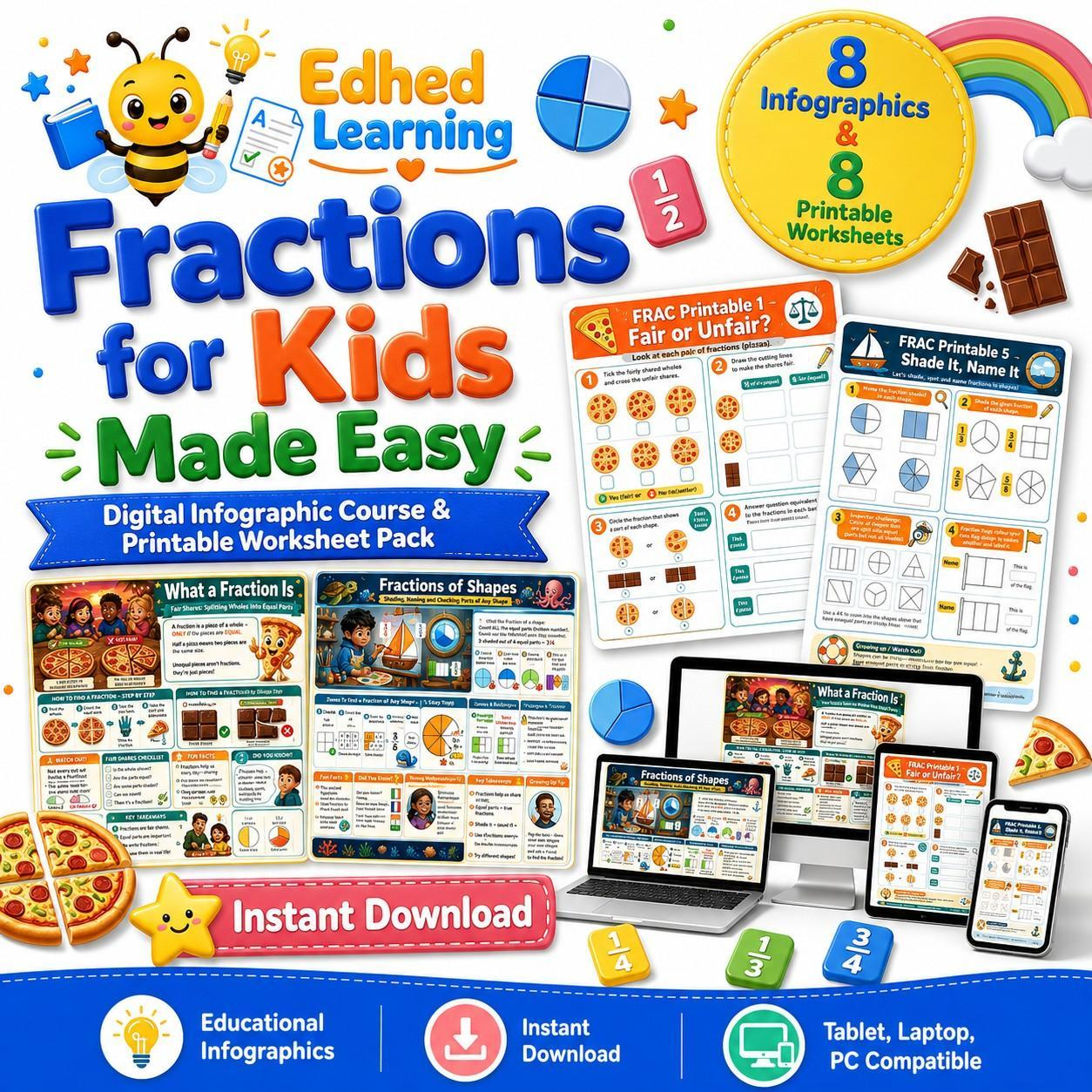 Edhed Learning Fractions for Kids digital course product image
