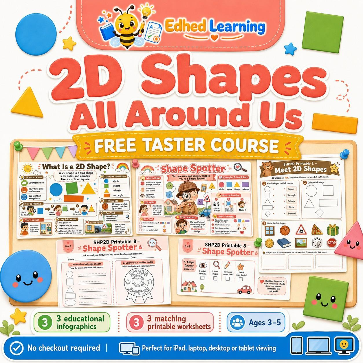 Edhed Learning FREE 2D Shapes All Around Us digital course product image