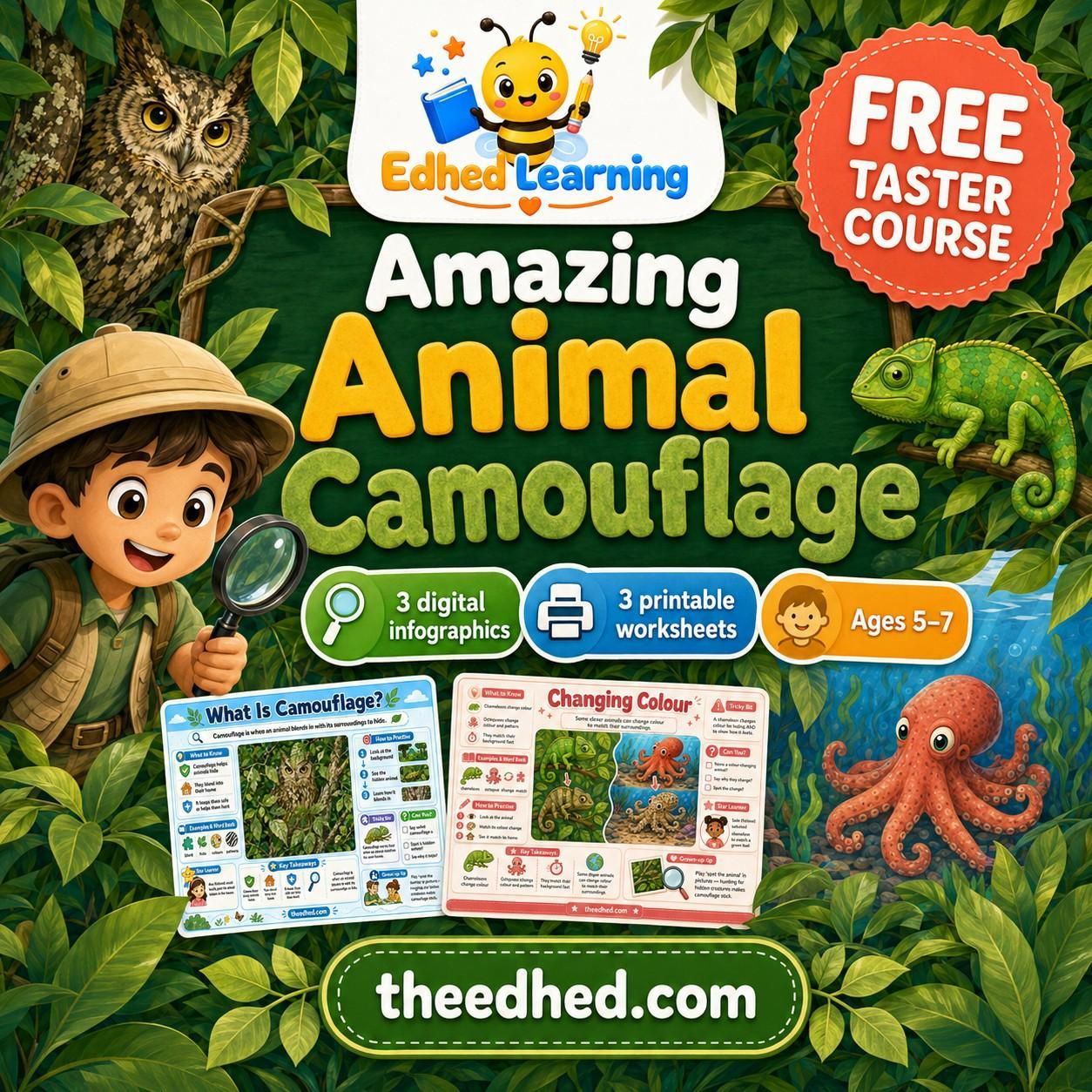 Edhed Learning FREE Amazing Animal Camouflage digital course product image
