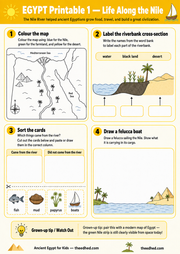 Life Along the Nile free printable Ancient Egypt worksheet for children
