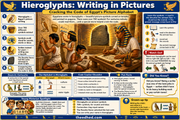 Hieroglyphs Writing in Pictures Ancient Egypt educational infographic for children