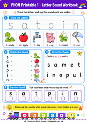 Free Letter Sound Workbook printable phonics worksheet
