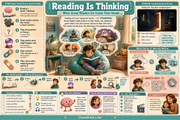 Free Reading Is Thinking comprehension infographic for ages 6 to 9