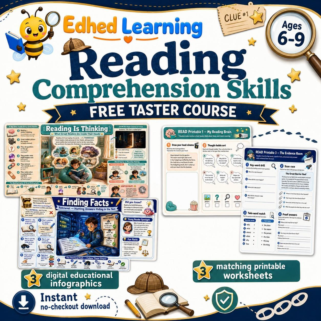 Edhed Learning FREE Reading Comprehension Skills digital course product image