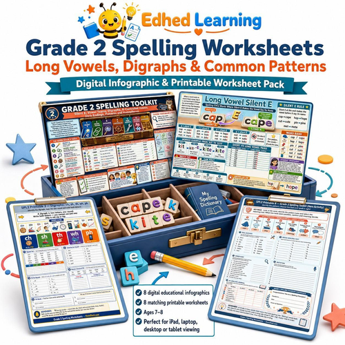 Edhed Learning Grade 2 Spelling Worksheets digital course product image