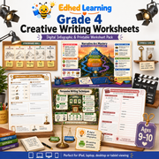 Grade 4 Creative Writing Worksheets digital infographic and printable worksheet pack for ages 9 to 10