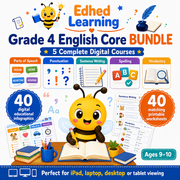 Grade 4 English Core BUNDLE with five Edhed Learning digital courses and 80 resources