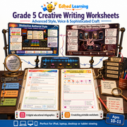 Grade 5 Creative Writing Worksheets digital course with 8 infographics and 8 A4 printables for ages 10–11 – Edhed Learning