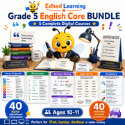 Grade 5 English Core BUNDLE with five Edhed Learning digital courses and 80 resources