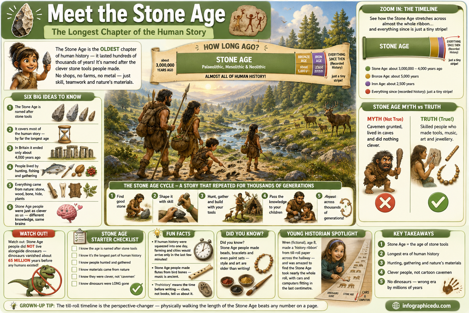 Stone Age infographic 1 preview from the history through the ages bundle