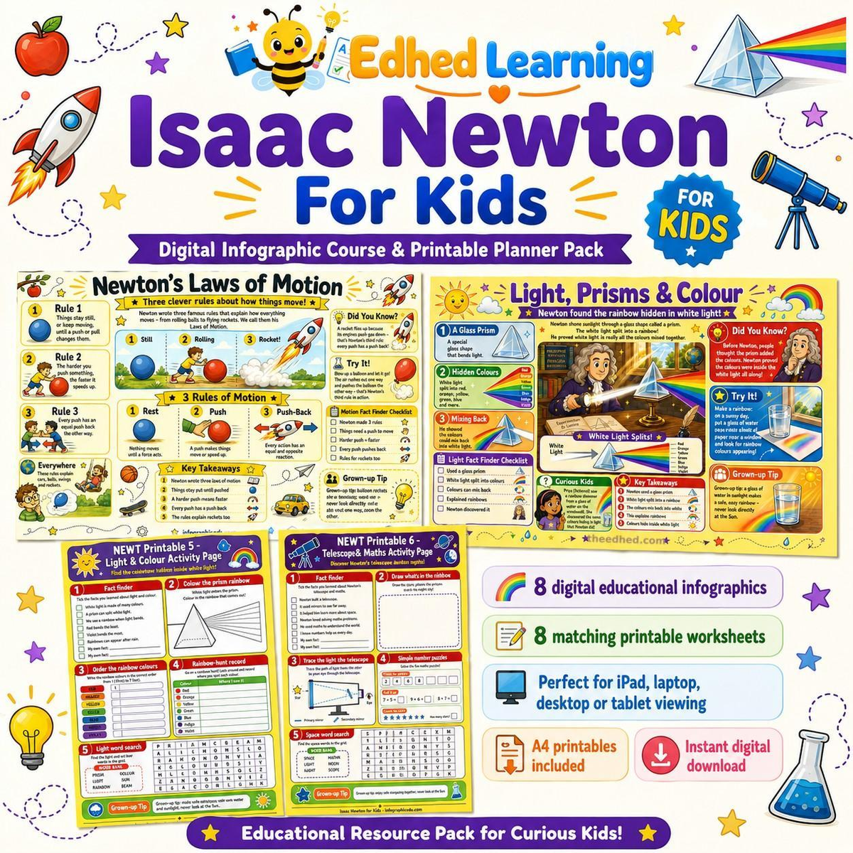 Edhed Learning Isaac Newton For Kids digital course product image
