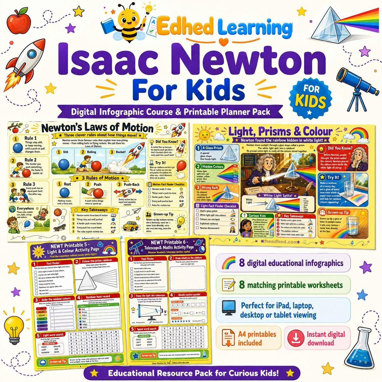 Edhed Learning Isaac Newton For Kids digital course product image