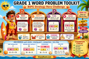 Grade 1 maths word problems infographic 08