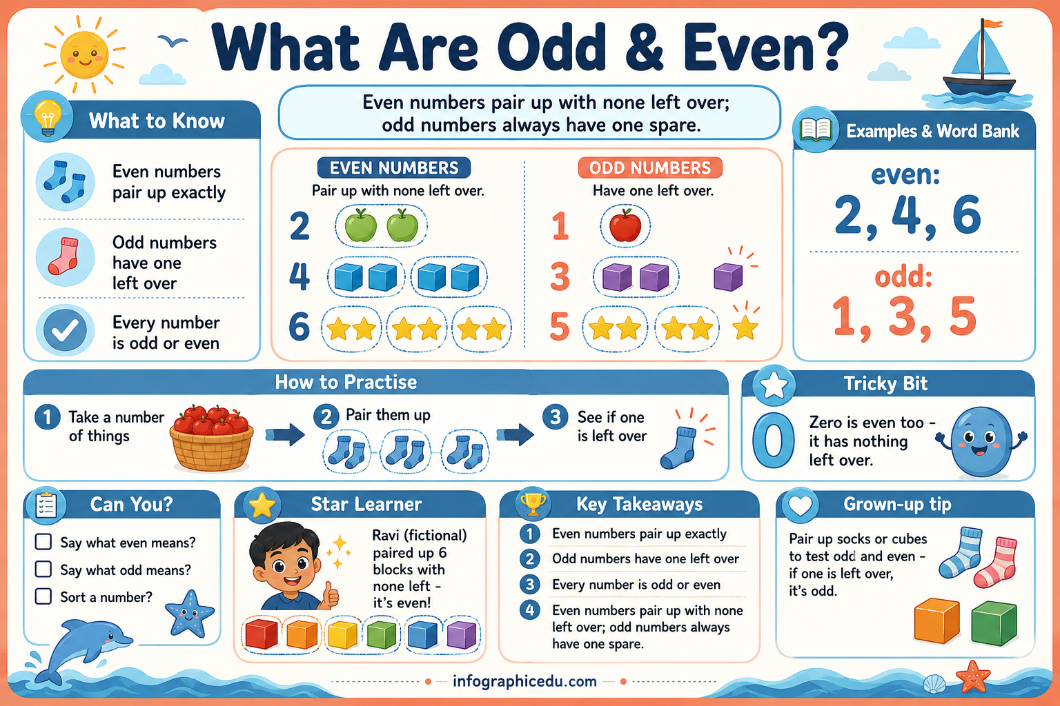 What Are Odd & Even? kids maths educational infographic - Odd & Even Numbers course