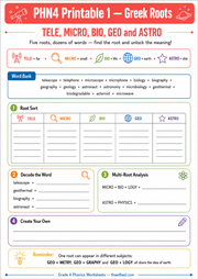 Grade 4 phonics printable worksheet 1
