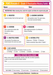 Grade 5 Punctuation Mastery Toolkit printable worksheet