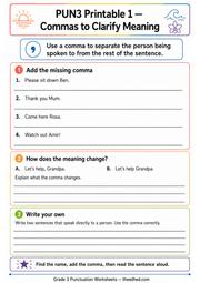 Grade 3 Printable 01 preview included in the Grades 1–5 Punctuation Mastery BUNDLE