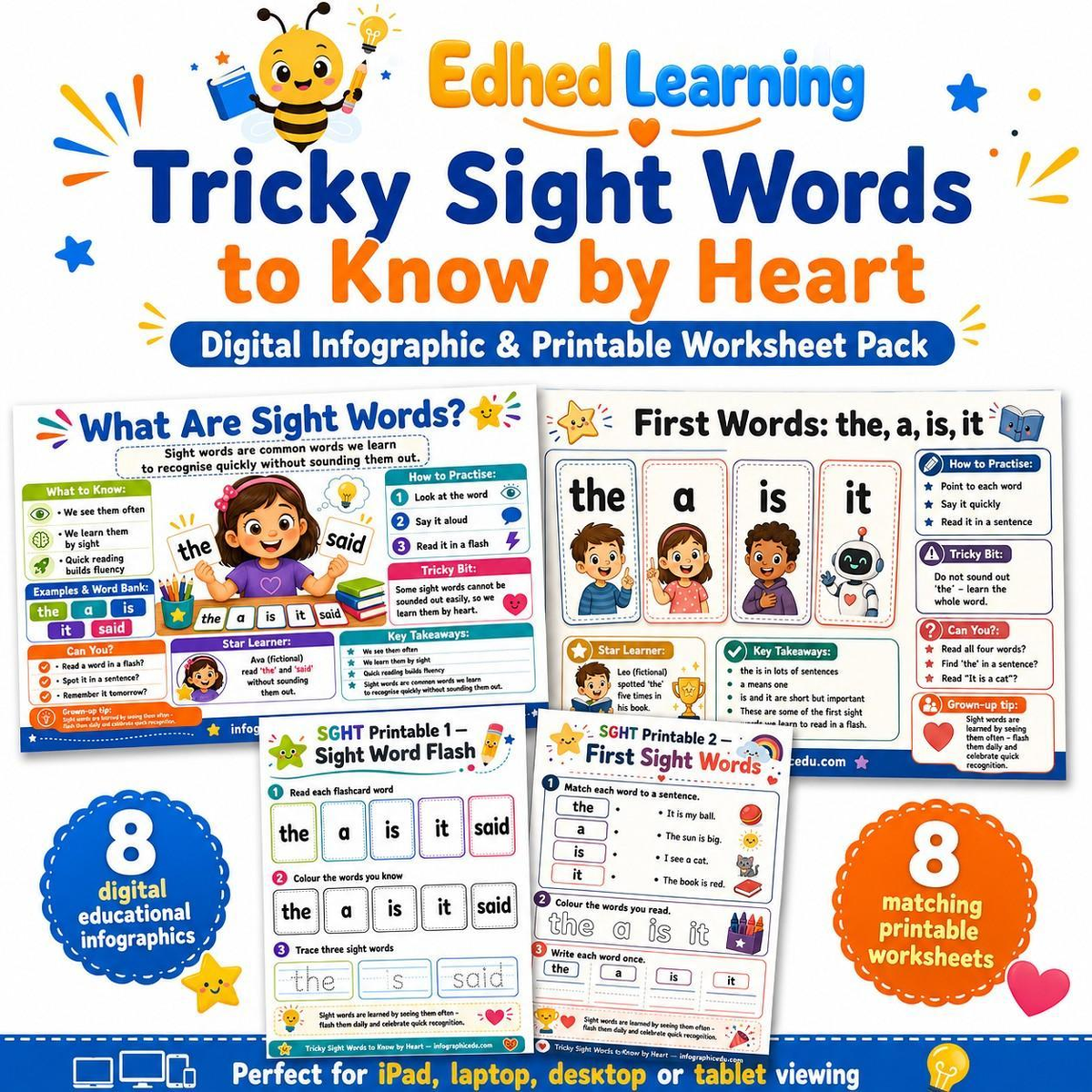 Edhed Learning Tricky Sight Words to Know by Heart digital course product image