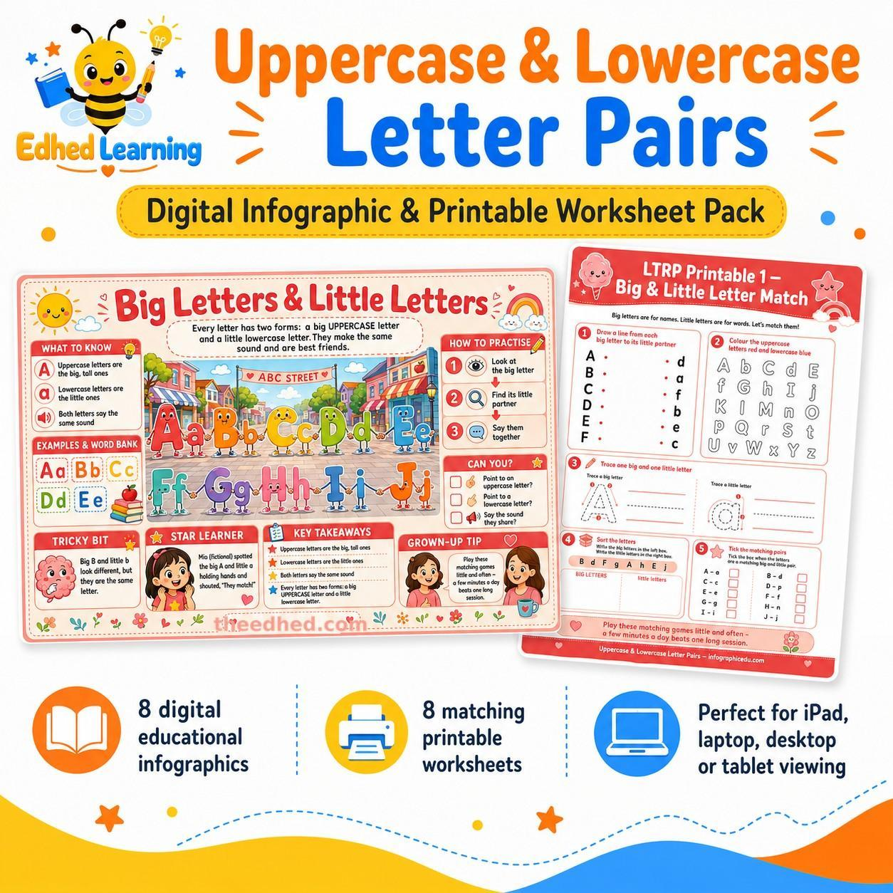Edhed Learning Uppercase & Lowercase Letter Pairs digital course product image