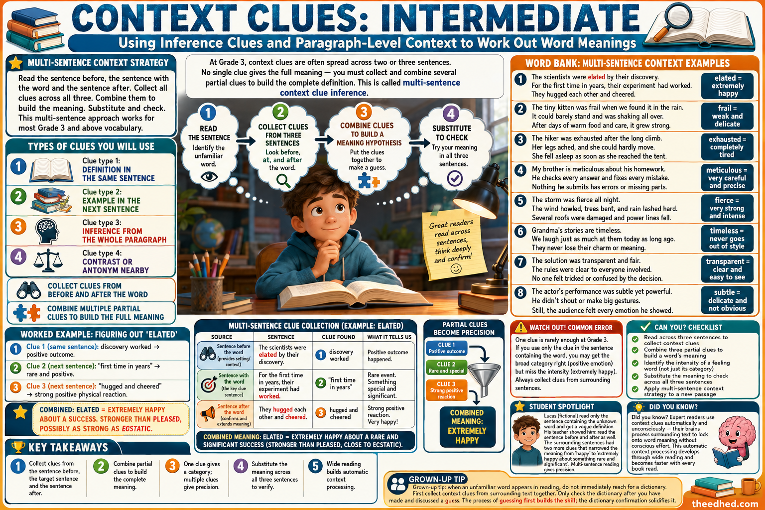 Context Clues Intermediate Grade 3 vocabulary infographic preview
