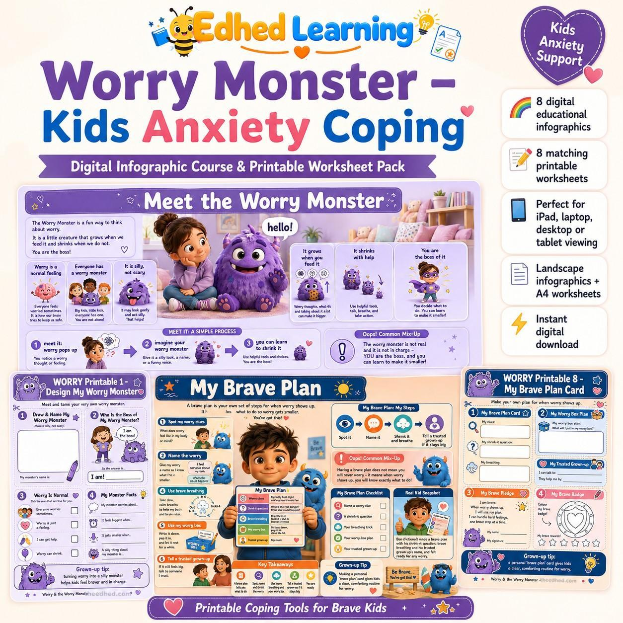 Edhed Learning Worry Monster digital course product image